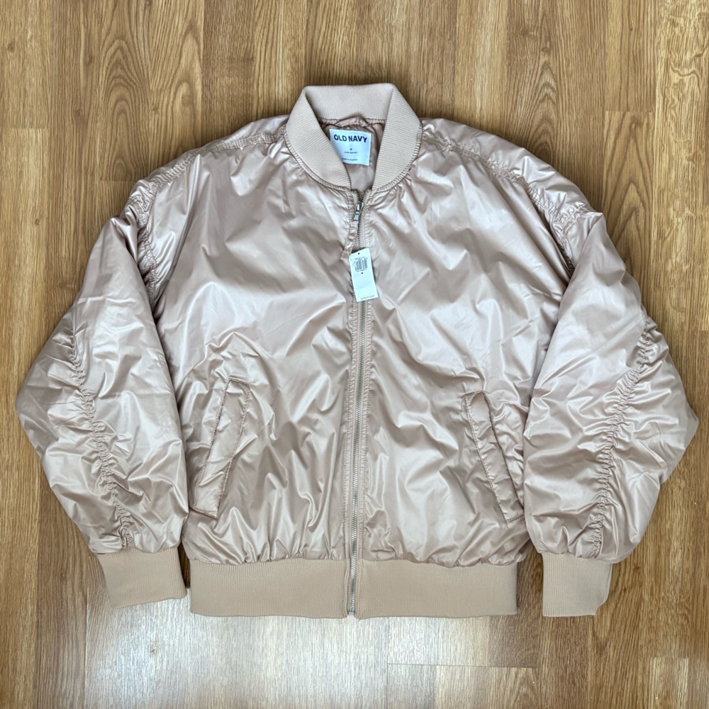 Beige / Rose Gold Old Navy Bomber / Puffer Jacket
